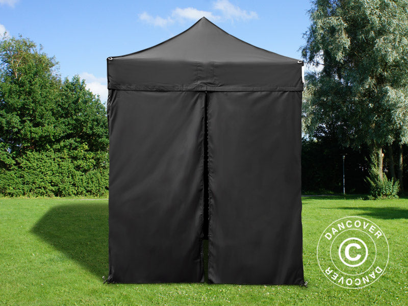 Tente pliante FleXtents PRO 2x2m Noir, avec 4 cotés