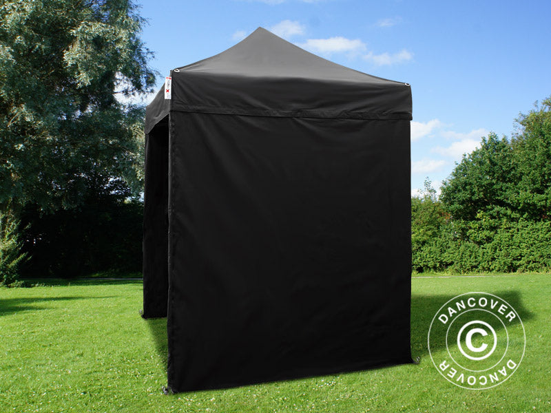 Tente pliante FleXtents PRO 2x2m Noir, avec 4 cotés