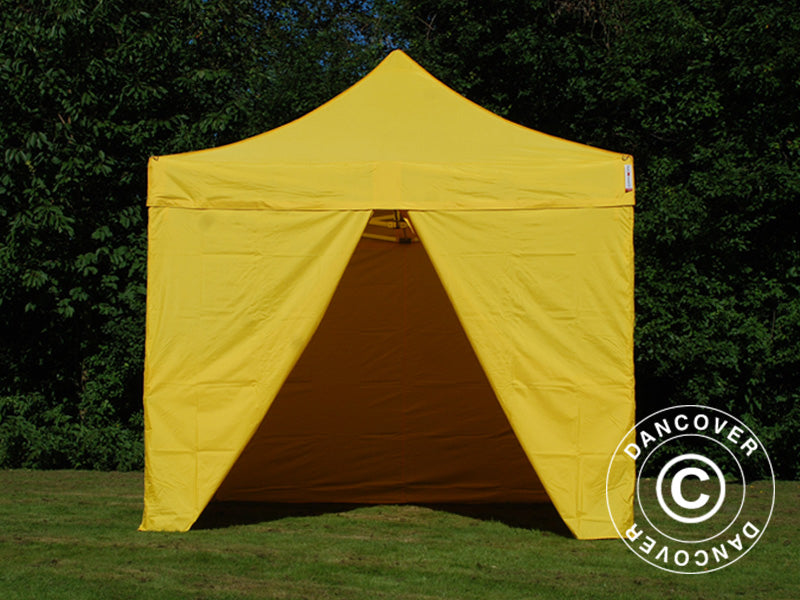 Tente pliante FleXtents PRO 3x3m Jaune, avec 4 cotés