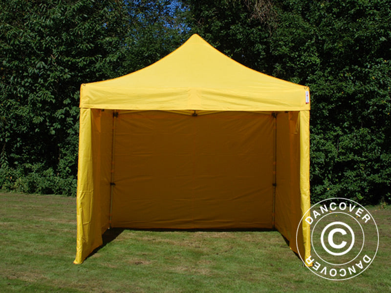 Tente pliante FleXtents PRO 3x3m Jaune, avec 4 cotés