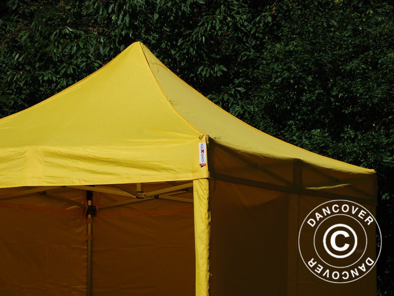 Tente pliante FleXtents PRO 3x3m Jaune, avec 4 cotés