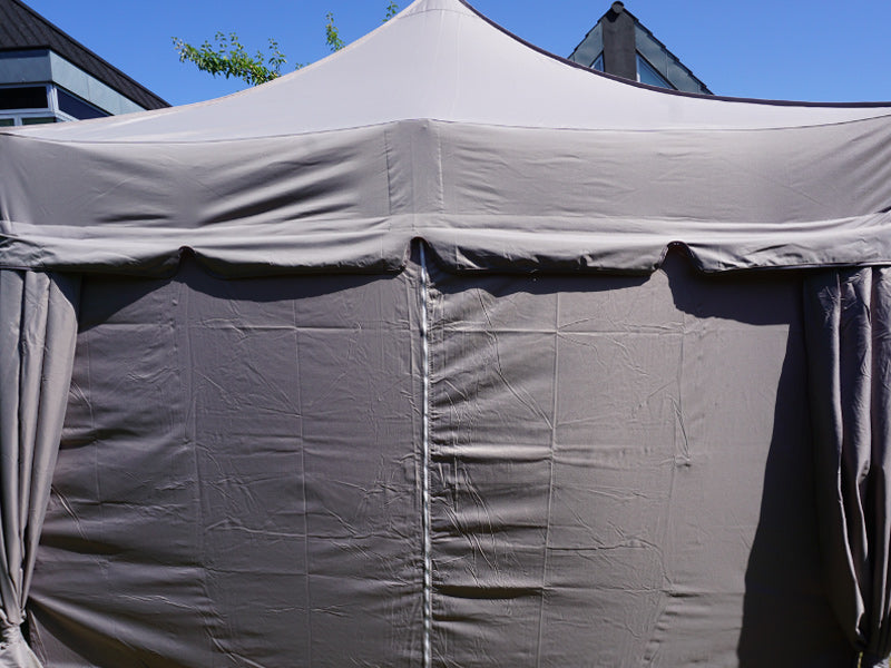 Tente pliante FleXtents PRO "Peaked" 3x6m Latte, incl. 6 parois latérales et 6 rideaux décoratifs