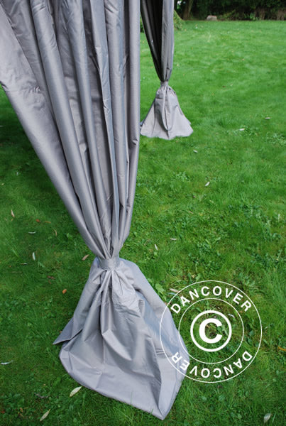 Tente Pliante FleXtents PRO "Peaked" 3x6m Latte, avec 6 rideaux decoratifs