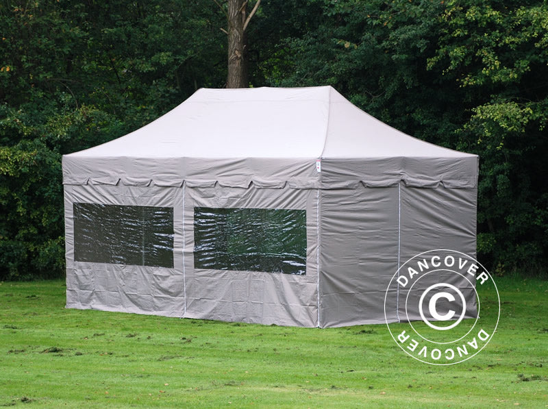 Gazebo pieghevole FleXtents PRO 3x6m Latte, incl. 6 fianchi