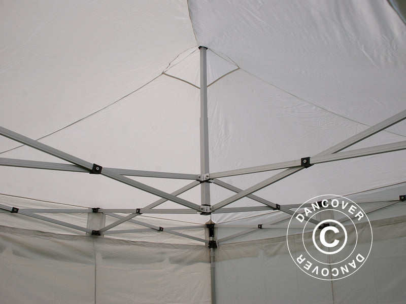 Tente Pliante FleXtents PRO "Peaked" 3x3m Blanc, avec 4 cotés