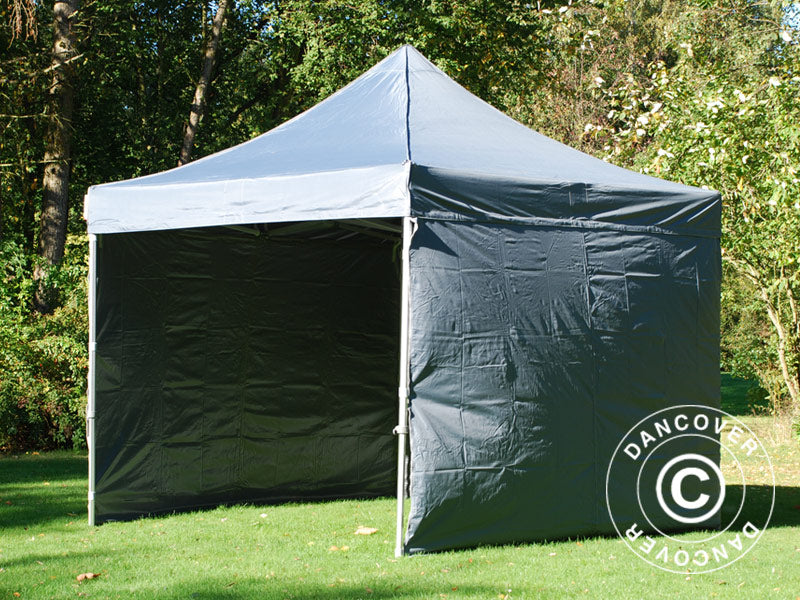 Tente pliante FleXtents PRO 3x3m Gris, avec 4 cotés