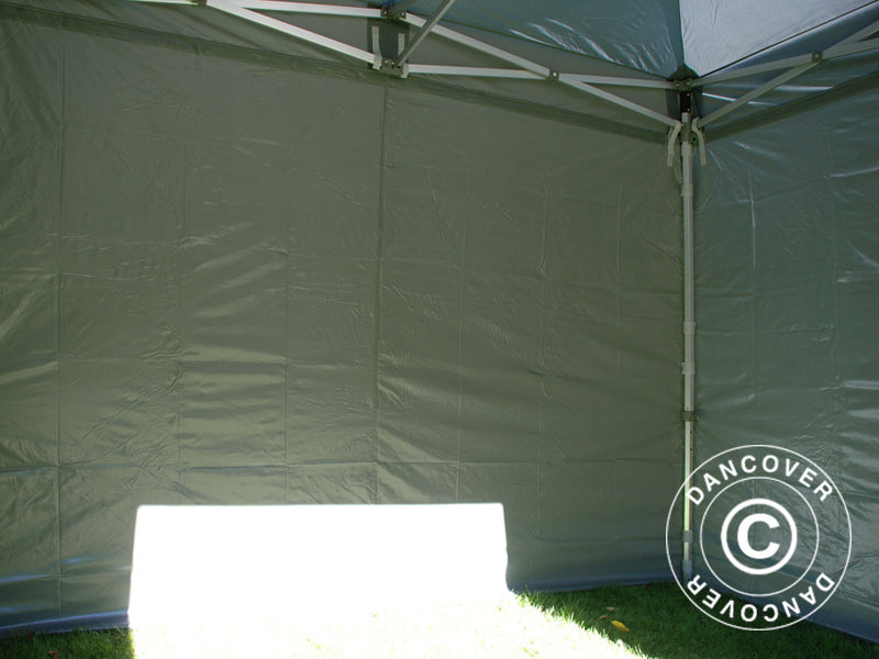 Tente pliante FleXtents PRO 3x3m Gris, avec 4 cotés