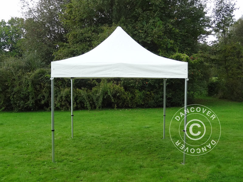 Tente Pliante FleXtents Xtreme 50 Heavy Duty 3x3m, Blanc avec 4 cotés, Ignifugé