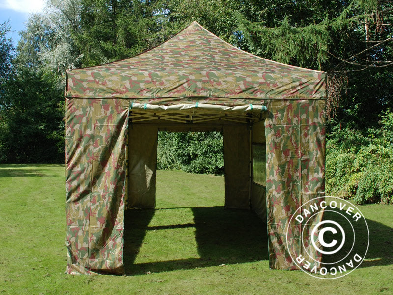 Tente Pliante FleXtents PRO 3x6m Camouflage, avec 6 cotés