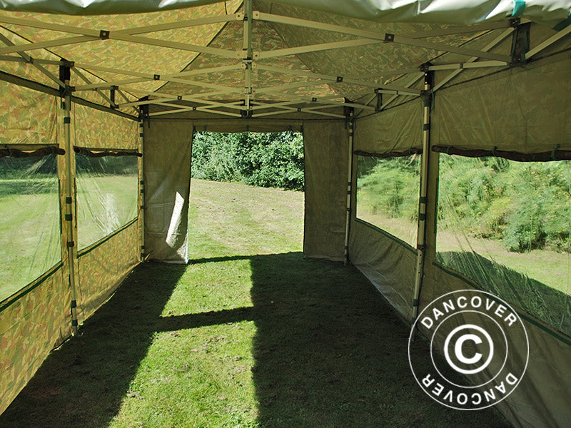 Tente Pliante FleXtents PRO 3x6m Camouflage, avec 6 cotés