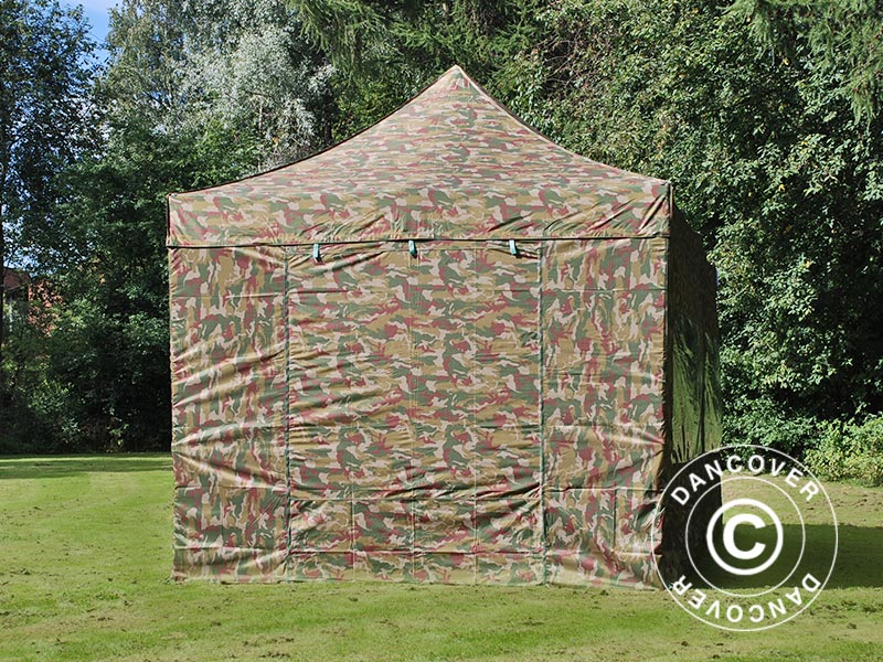 Tente Pliante FleXtents PRO 3x6m Camouflage, avec 6 cotés
