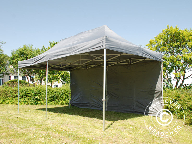 Faltzelt FleXtents PRO 3x6m Grau, mit 6 Seitenwänden