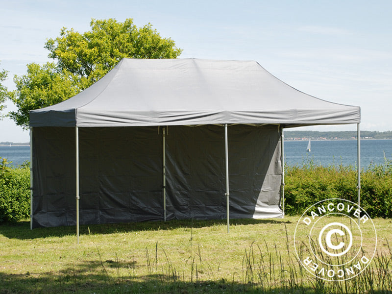 Faltzelt FleXtents PRO 3x6m Grau, mit 6 Seitenwänden