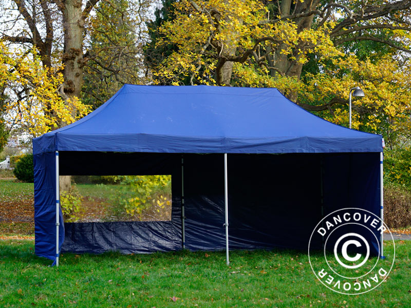 Tente pliante FleXtents Xtreme 50 3x6m Bleu foncé, avec 6 cotés