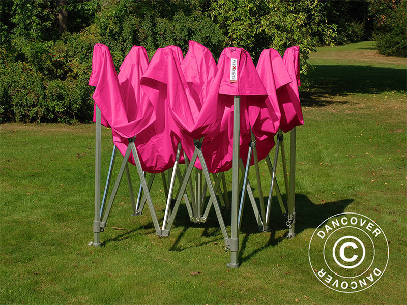 Gazebo pieghevole FleXtents Xtreme 50 Vintage Style 3x3m Rosa, inclusi 4 fianchi