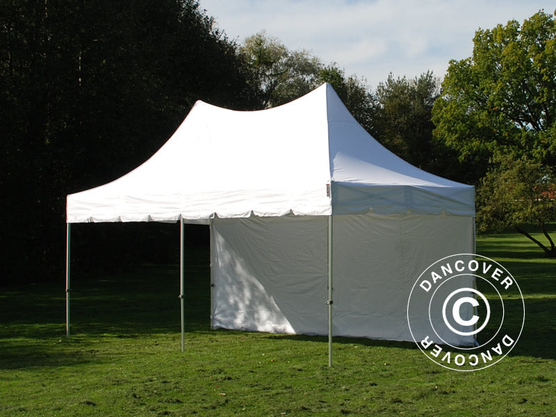 Tente pliable FleXtents PRO Peak Pagoda 3x6m Blanc, Incl. 6 parois latérales
