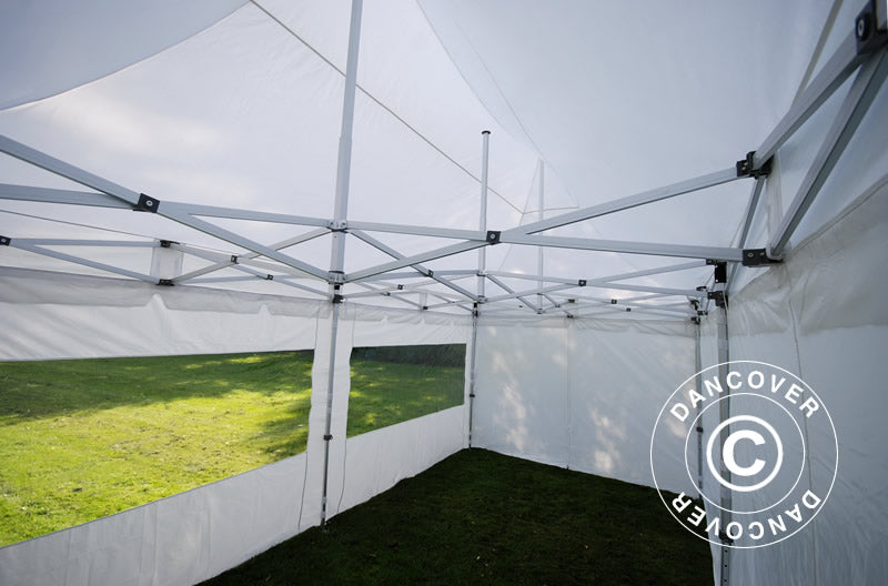 Tente pliable FleXtents PRO Peak Pagoda 3x6m Blanc, Incl. 6 parois latérales