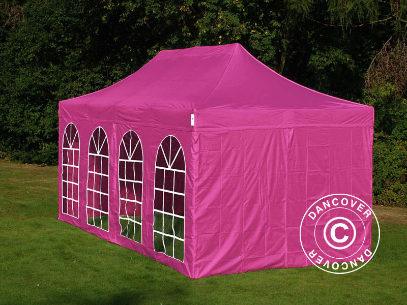 Gazebo pieghevole FleXtents Xtreme 50 Vintage Style 3x6m Rosa, inclusi 6 fianchi