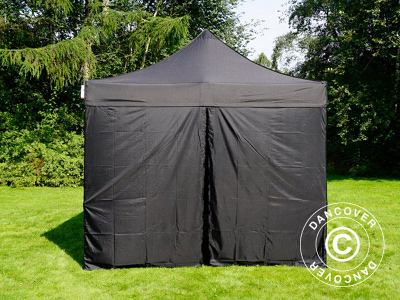 Faltzelt FleXtents PRO 3x4,5m Schwarz, mit 4 Seitenwänden