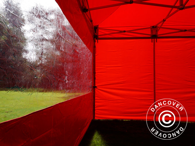Faltzelt FleXtents PRO 3x4,5m Rot, mit 4 Seitenwänden