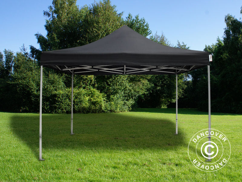 Tente pliante FleXtents PRO 4x4m Noir, avec 4 cotés