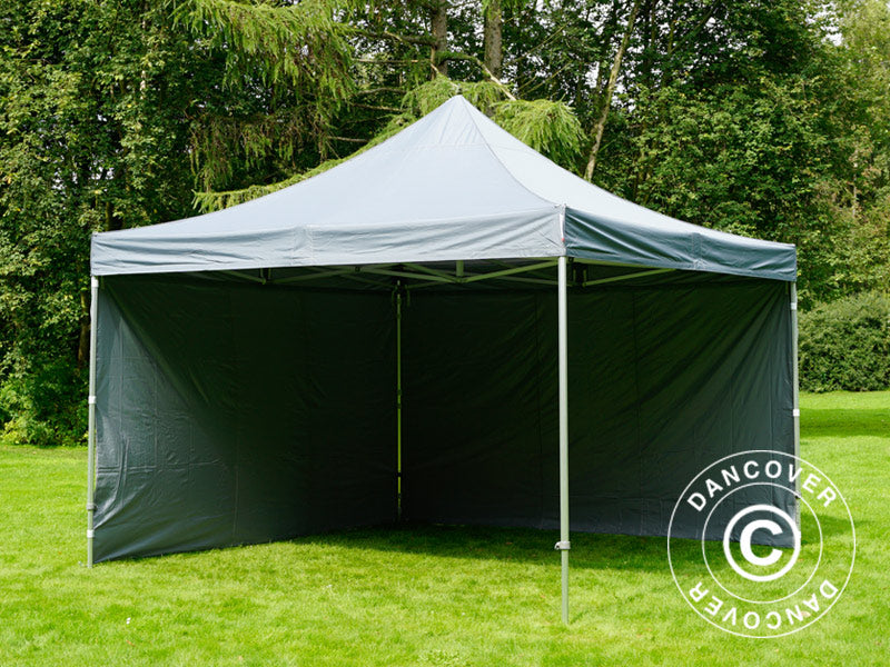 Tente pliante FleXtents PRO 4x4m Gris, avec 4 cotés