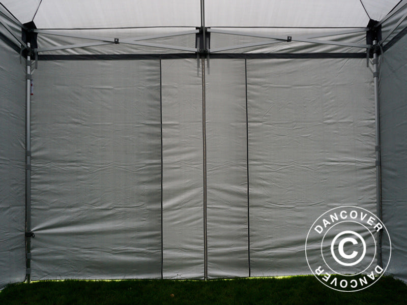 Tente pliante FleXtents PRO 4x4m Gris, avec 4 cotés