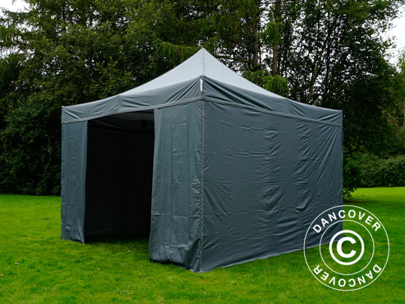 Tente pliante FleXtents Xtreme 50 4x4m Gris, avec 4 cotés