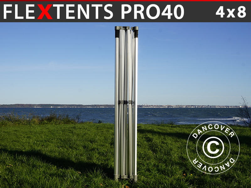 Telaio in alluminio per gazebo pieghevole FleXtents PRO 4x8m, 6 gambe, 40mm