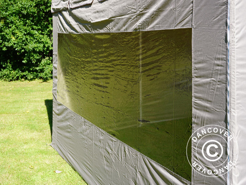 Gazebo pieghevole FleXtents PRO Peak Pagoda 3x3m Latte, incluso 4 pareti laterali