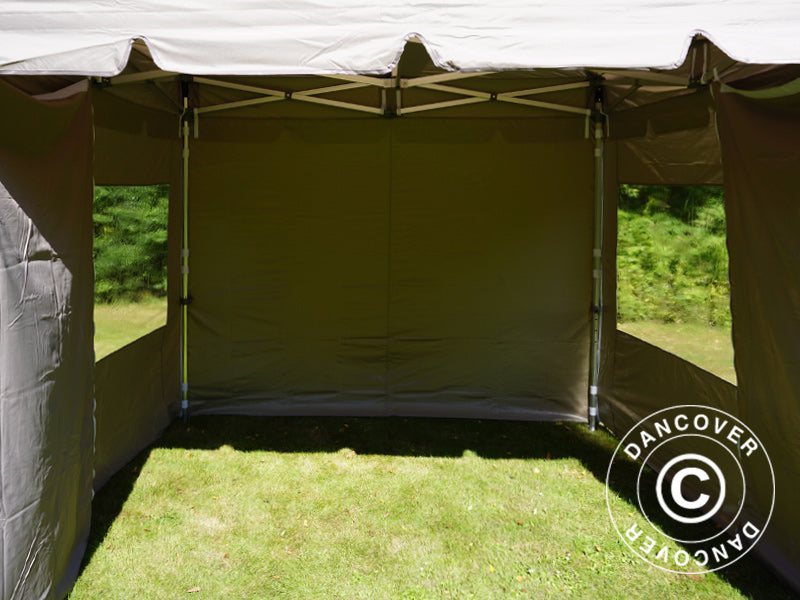 Gazebo pieghevole FleXtents PRO Peak Pagoda 3x3m Latte, incluso 4 pareti laterali