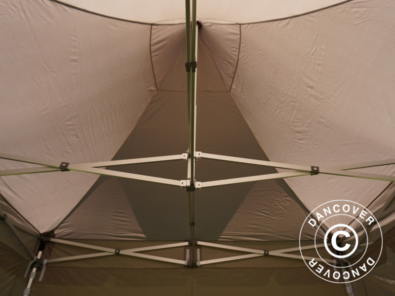 Gazebo pieghevole FleXtents PRO Peak Pagoda 3x3m Latte, incluso 4 pareti laterali