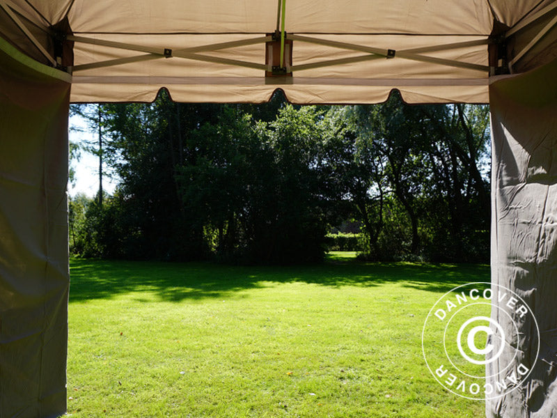 Gazebo pieghevole FleXtents PRO Peak Pagoda 3x3m Latte, incluso 4 pareti laterali