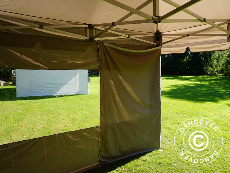 Gazebo pieghevole FleXtents PRO Peak Pagoda 3x3m Latte, incluso 4 pareti laterali