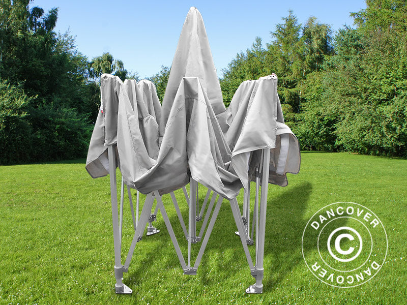 Gazebo pieghevole FleXtents PRO Peak Pagoda 3x3m Latte, incluso 4 pareti laterali