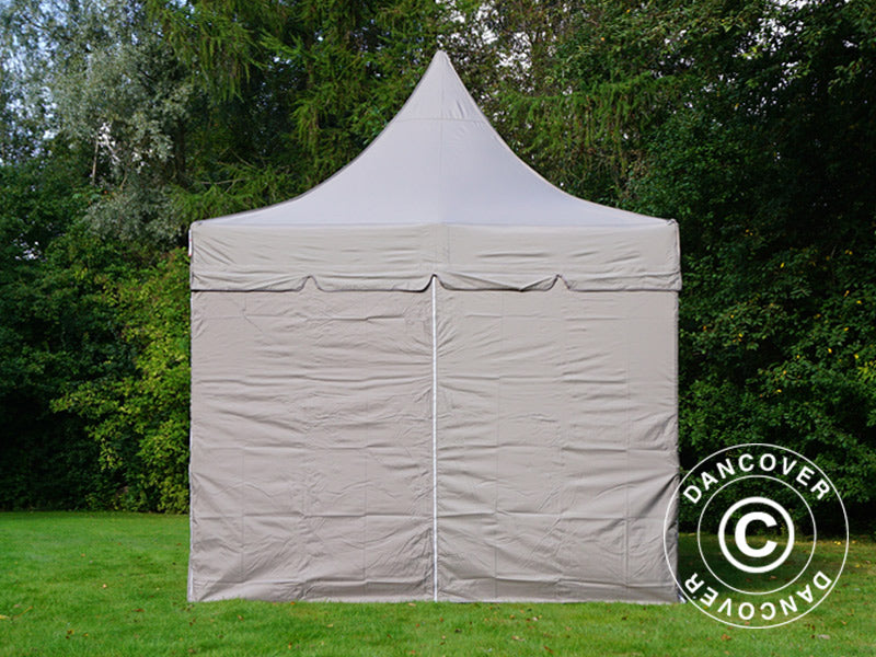 Tente pliante FleXtents PRO Peak Pagoda 3x6m Latte, Incl. 6 parois latérales