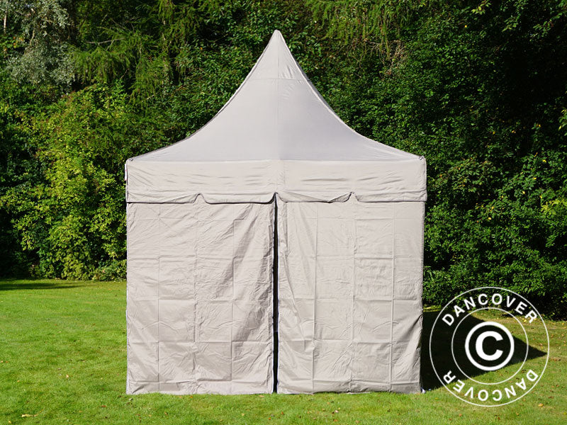 Tente pliante FleXtents PRO Peak Pagoda 3x6m Latte, Incl. 6 parois latérales
