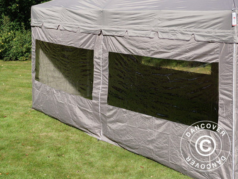 Tente pliante FleXtents PRO Peak Pagoda 3x6m Latte, Incl. 6 parois latérales