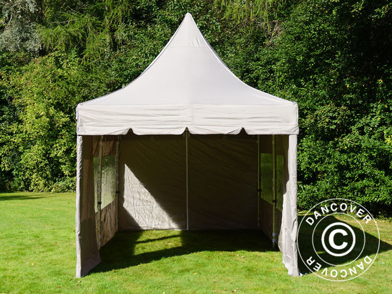 Tente pliante FleXtents PRO Peak Pagoda 3x6m Latte, Incl. 6 parois latérales