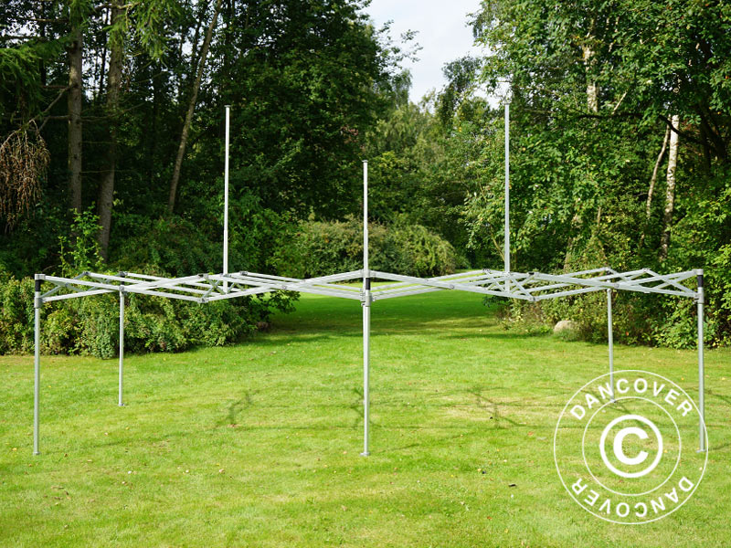 Tente pliante FleXtents PRO Peak Pagoda 3x6m Latte, Incl. 6 parois latérales