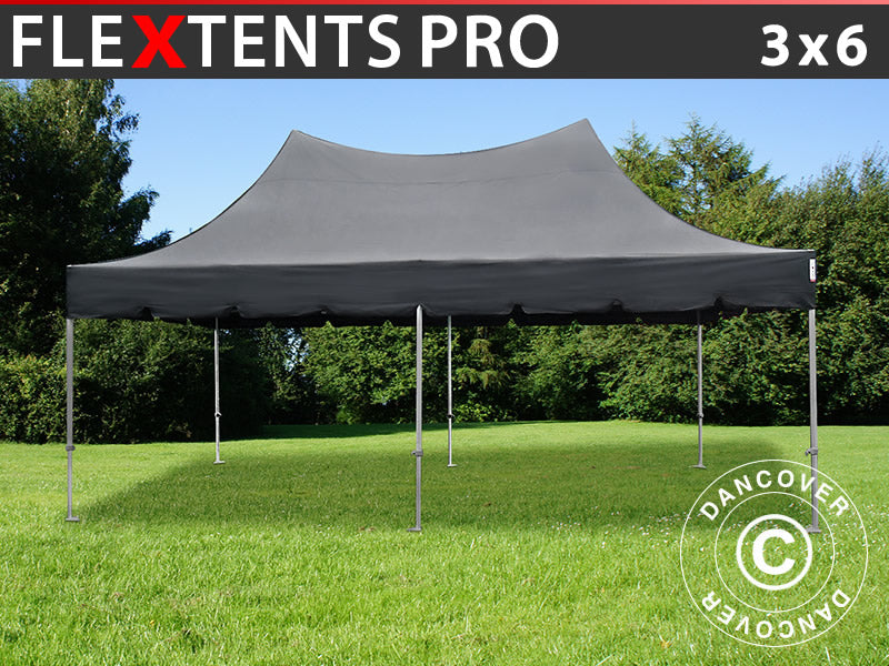 Tente pliable FleXtents PRO Peak Pagoda 3x6m Noir