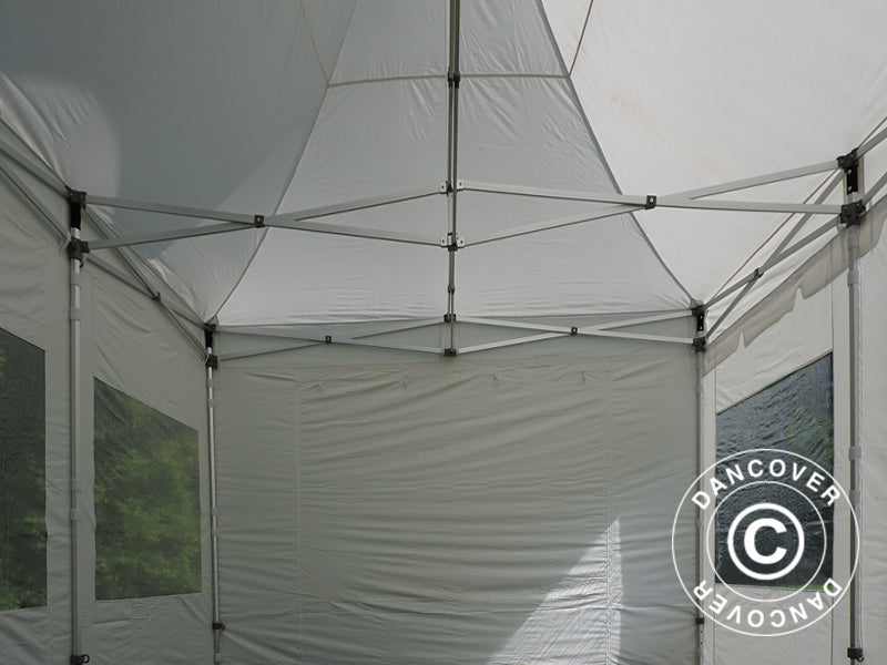 Gazebo pieghevole FleXtents PRO Peak Pagoda 4x6m Bianco, incluso 8 pareti laterali