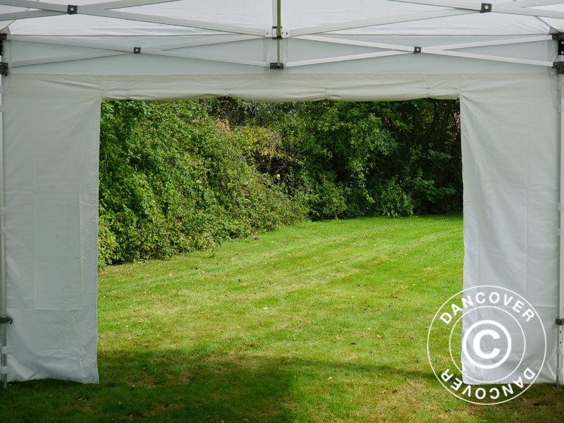 Gazebo pieghevole FleXtents PRO Peak Pagoda 4x6m Bianco, incluso 8 pareti laterali