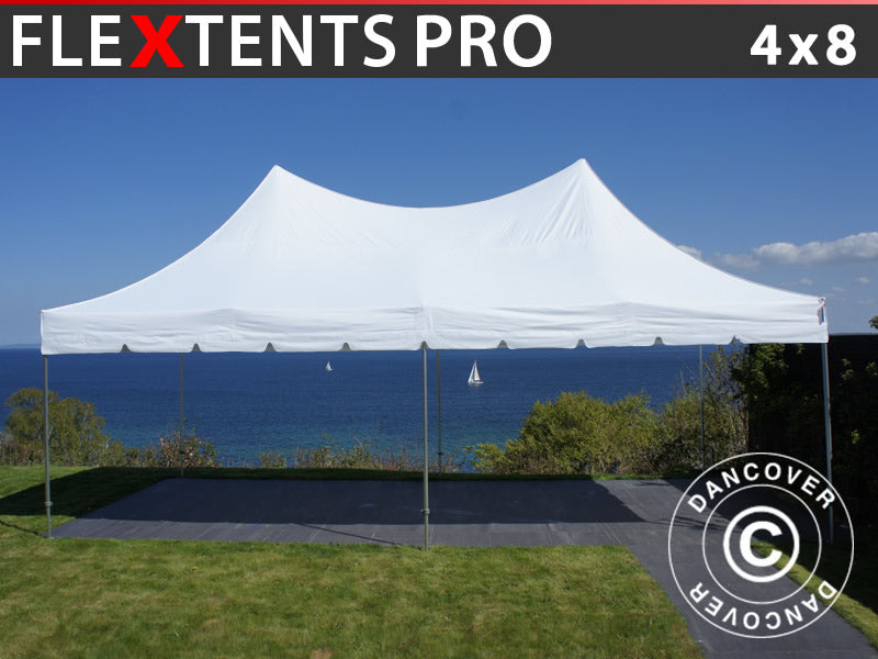 Gazebo pieghevole FleXtents PRO Peak Pagoda 4x8m Bianco