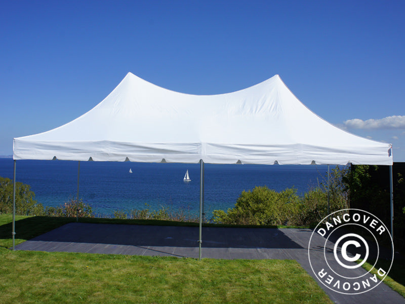 Gazebo pieghevole FleXtents PRO Peak Pagoda 4x8m Bianco, incluso 6 pareti laterali
