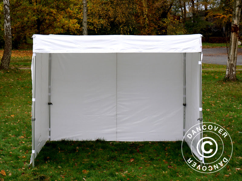 Gazebo rapido FleXtents® PRO Exhibition con pareti laterali, 3x3m, Bianco, Ritardante di Fiamma