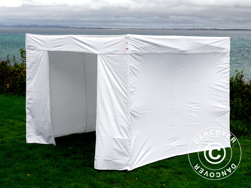 Gazebo rapido FleXtents® PRO Exhibition con pareti laterali, 3x3m, Bianco, Ritardante di Fiamma
