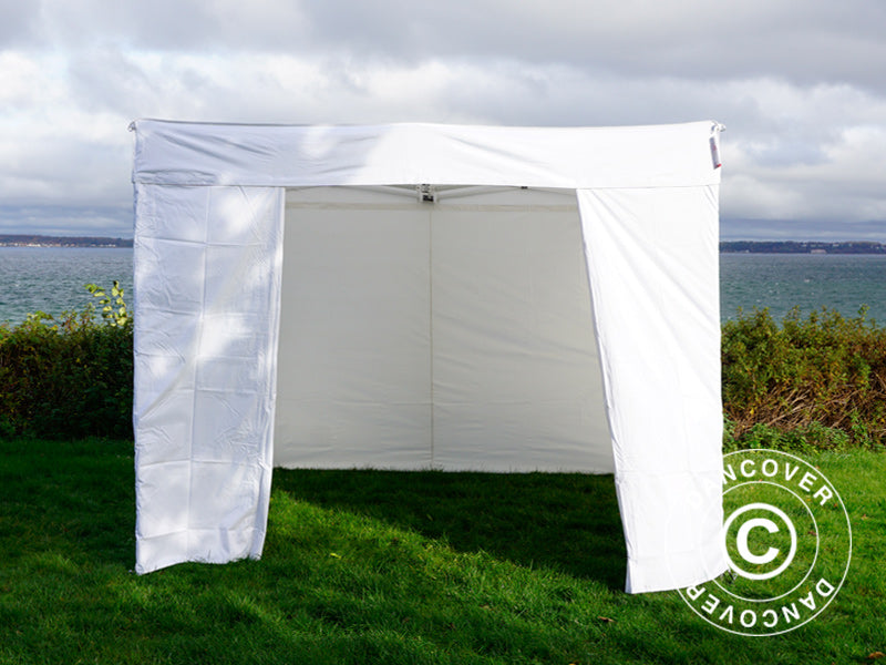 Gazebo rapido FleXtents® PRO Exhibition con pareti laterali, 3x3m, Bianco, Ritardante di Fiamma