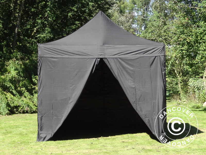 Tente Pliante FleXtents Xtreme 50 3x3m Noir, Ignifugé, avec 4 cotés