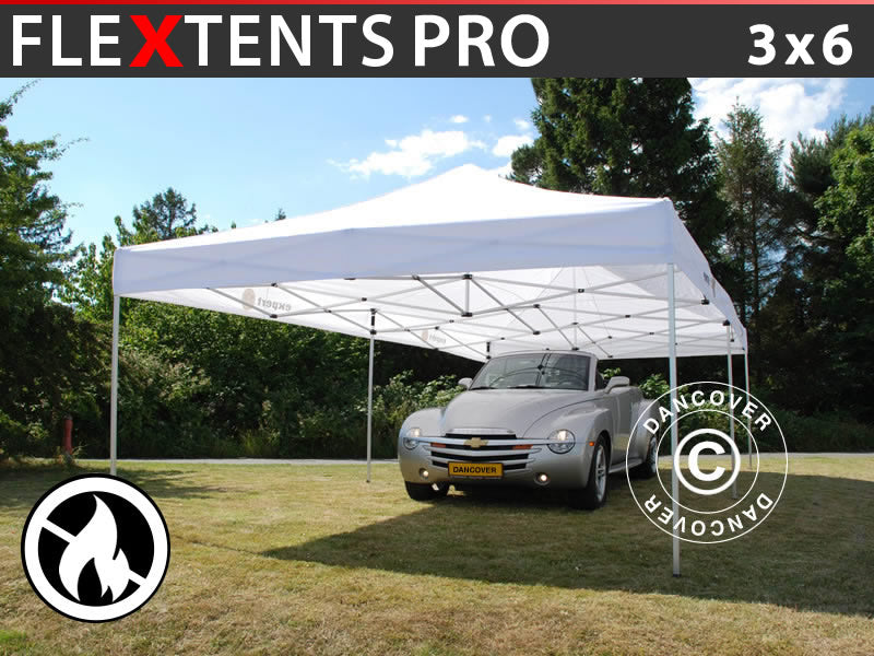 Tente Pliante FleXtents PRO 3x6m Blanc, Ignifugé